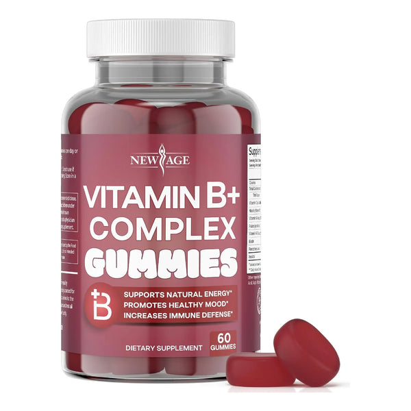 Gomitas De Vitamina B Con Biotina Y Acido Folico NEW AGE 60 Unidades Veganas Sin Gluten