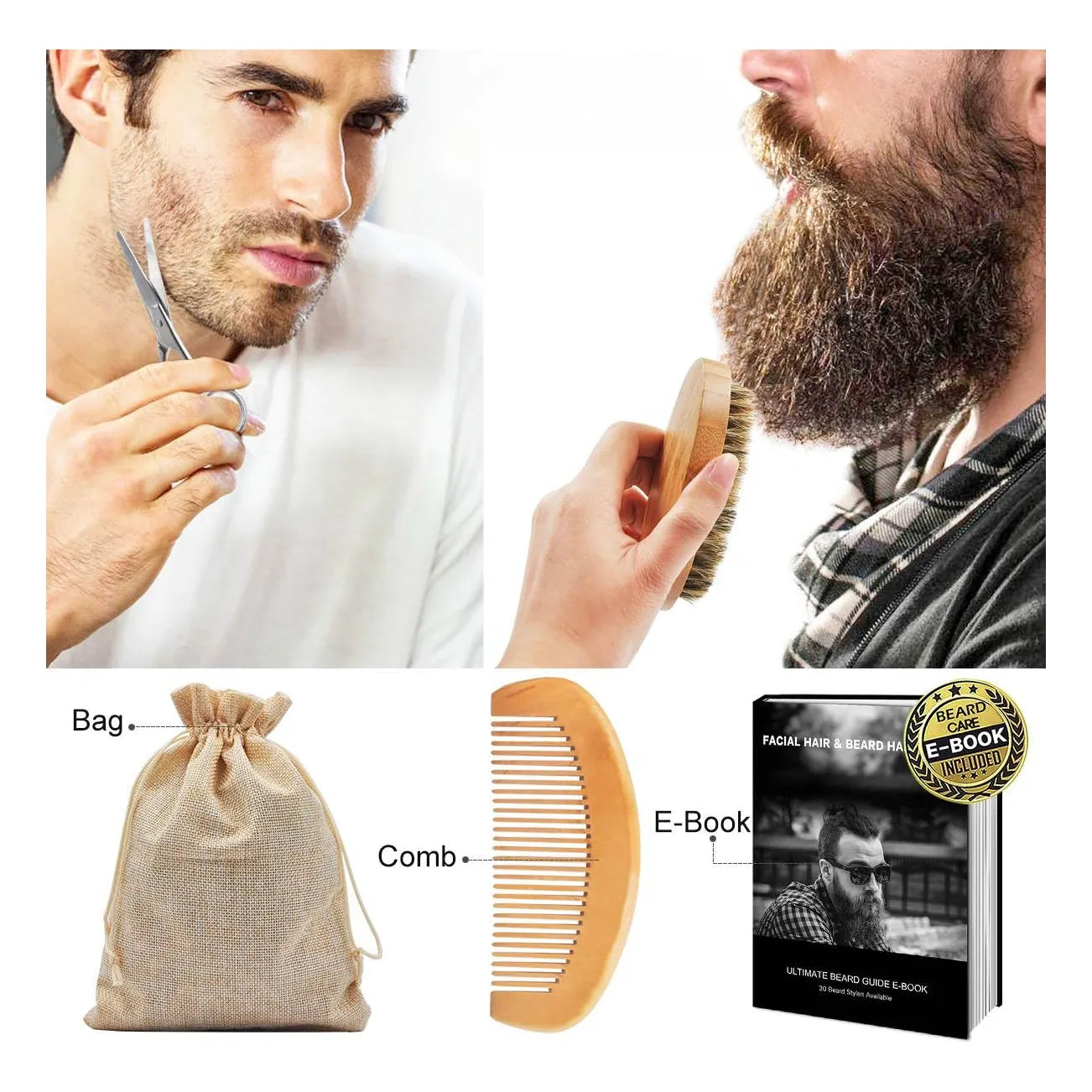 Kit De Aseo De Barba Completo Con Acondicionador Y Accesorios De Lujo XIKEZAN