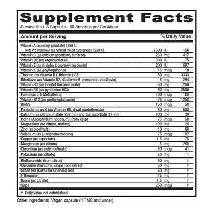 Multivitaminico Mineral Alta Potencia Mujeres 50 65 Años Vegano 180 Capsulas
