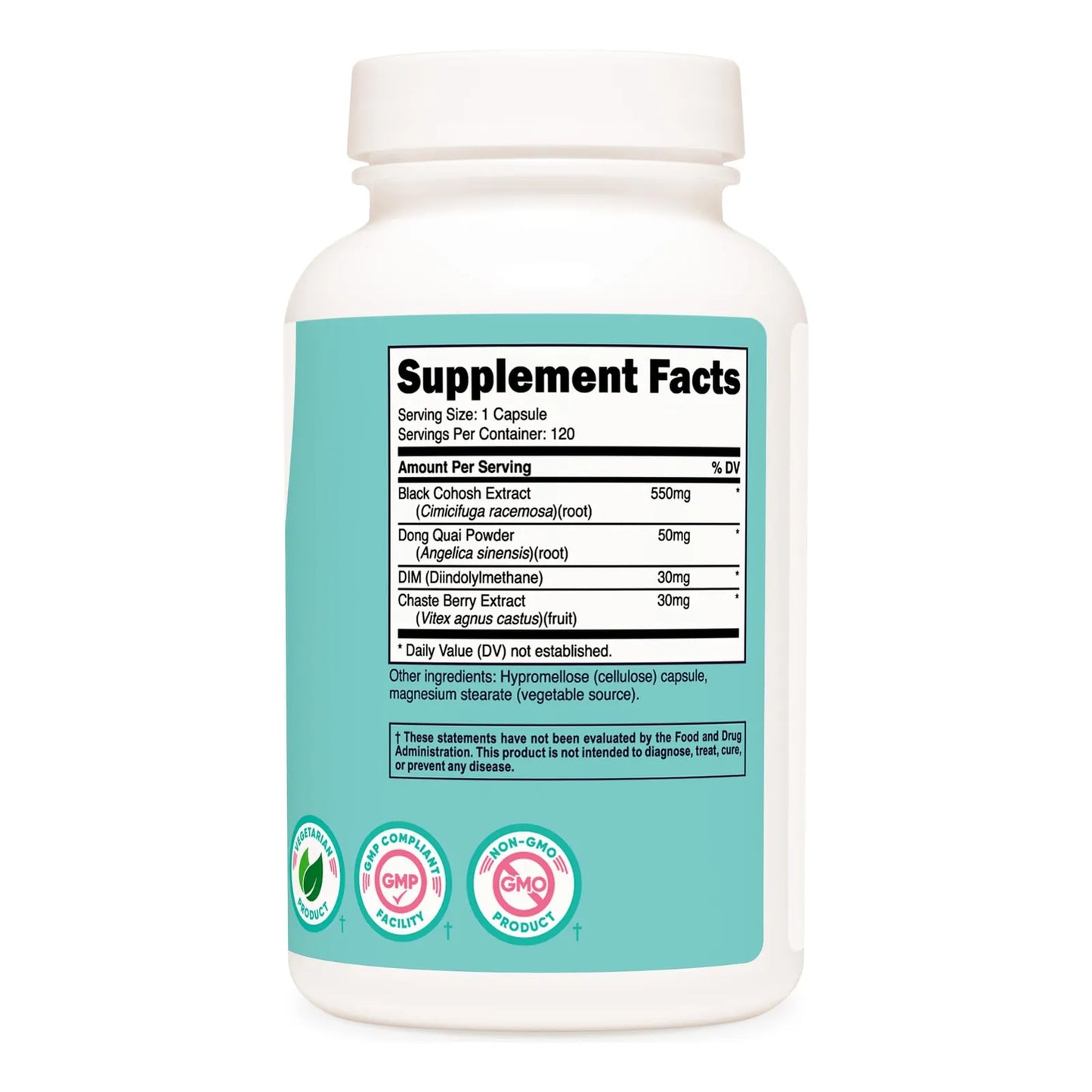 Cohosh Negro 660 Mg Con Don Quai DIM Y Bayas Castas 120 Capsulas Vegetarianas