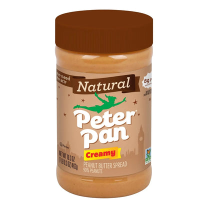 Mantequilla De Maní Cremosa Natural Peter Pan Sin Jarabe De Maíz 16.3 Onzas