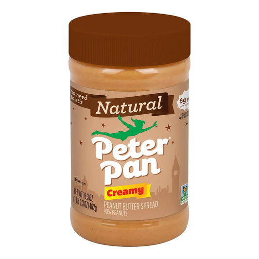 Mantequilla De Maní Cremosa Natural Peter Pan Sin Jarabe De Maíz 16.3 Onzas