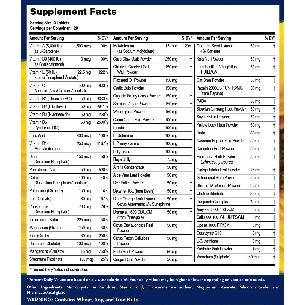 Multivitaminico Integral 71 Ingredientes Naturales Con Probióticos Y Enzimas Digestivas