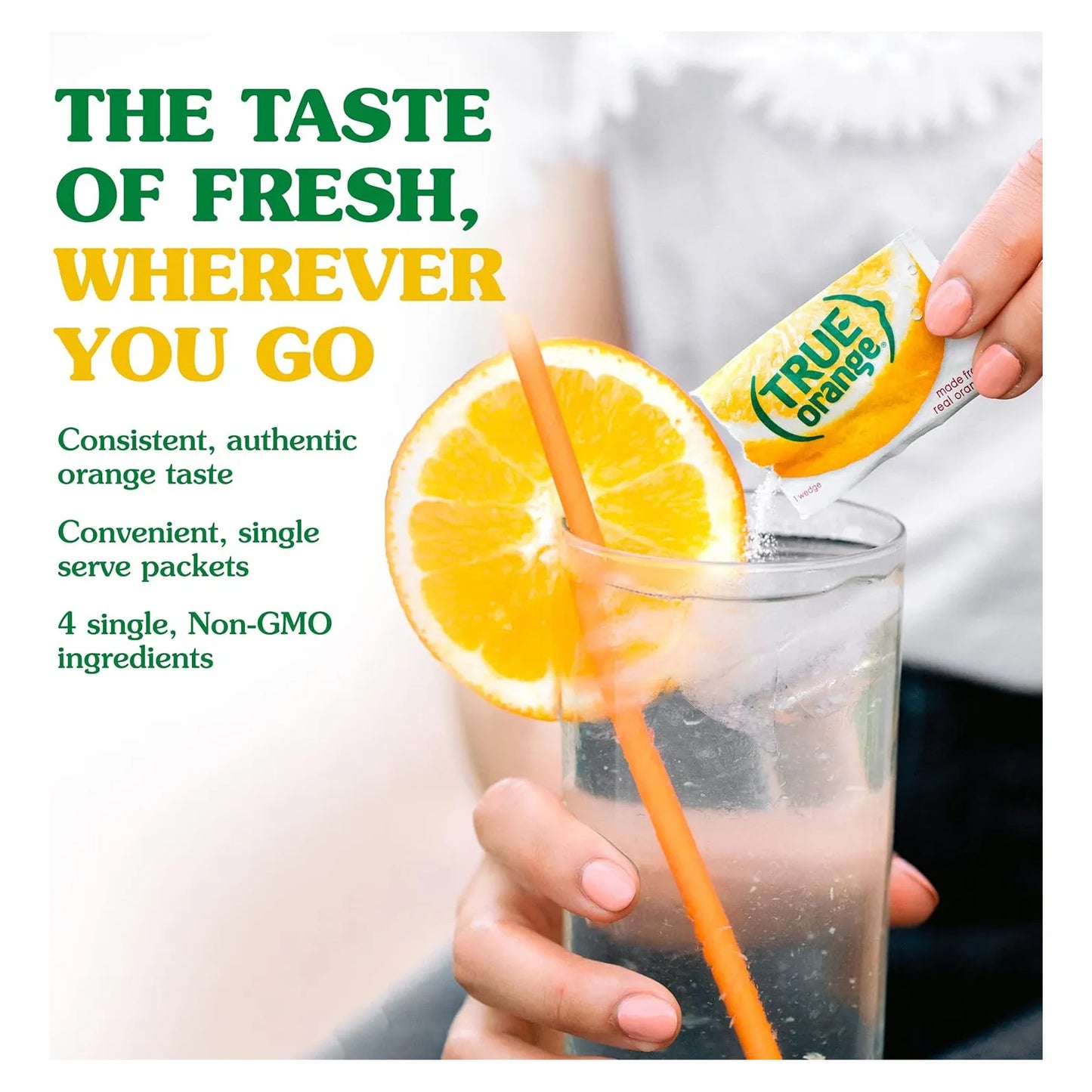 True Orange Potenciador De Agua 500 Sobres Sabor Naranja Natural Sin Calorias