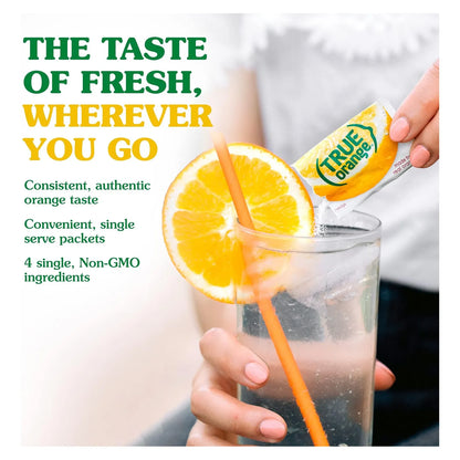 True Orange Potenciador De Agua 500 Sobres Sabor Naranja Natural Sin Calorias