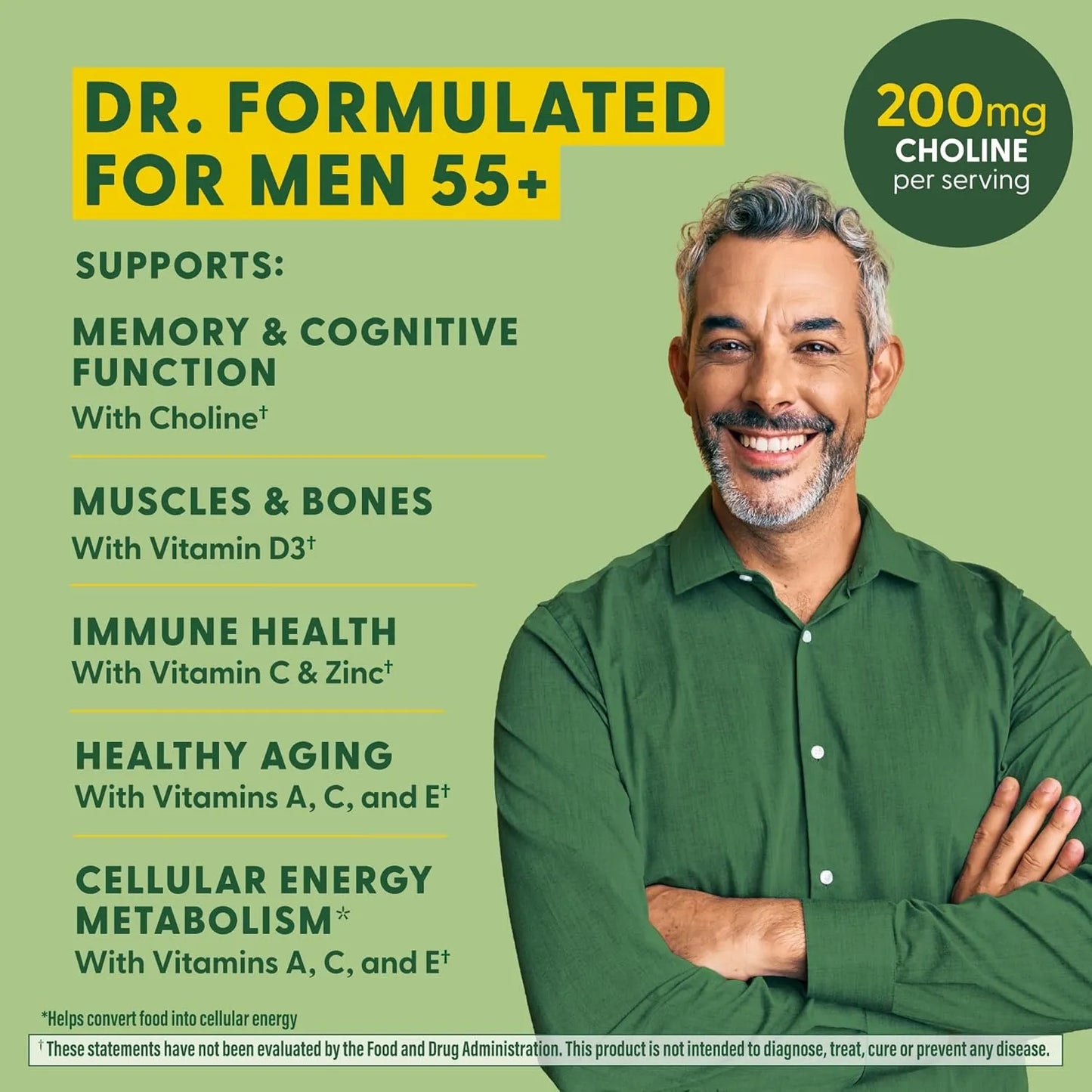 Multivitamínico Masculino 55 Años Zinc Salud Próstata Semillas Calabaza 60 Tabletas