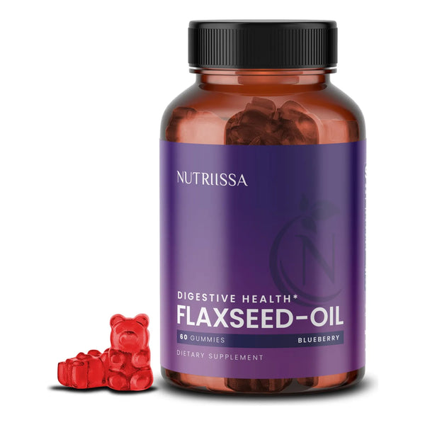 Gomitas De Linaza Sabor Arándano Apoyo Digestivo Omega 60 Unidades Veganas