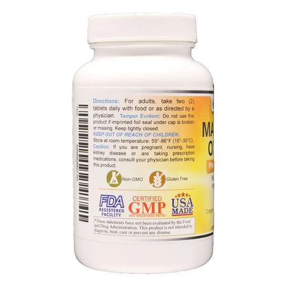 Óxido De Magnesio 483 Mg 250 Tabletas Grado Farmacéutico Salud Ósea Y Cardiovascular