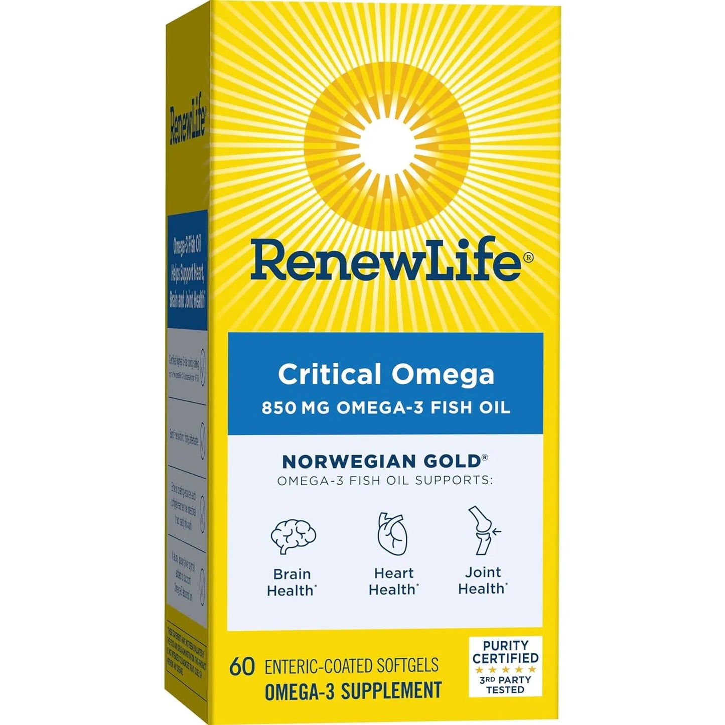 Aceite De Pescado Omega 3 850 Mg Por Capsula Sin Eructos Renew Life Norwegian Gold