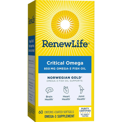 Aceite De Pescado Omega 3 850 Mg Por Capsula Sin Eructos Renew Life Norwegian Gold
