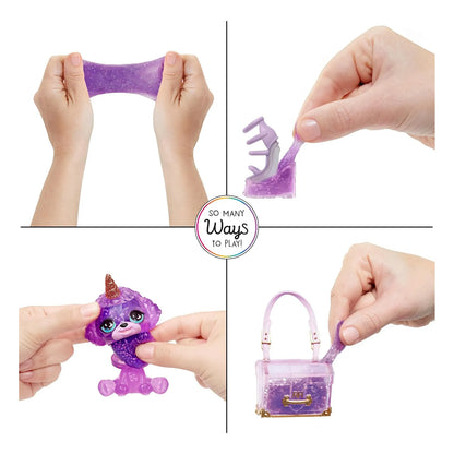 Muñeca Rainbow High Violeta Con Kit Slime Brillante Y Mascota Yeti Articulada 11 Pulgadas