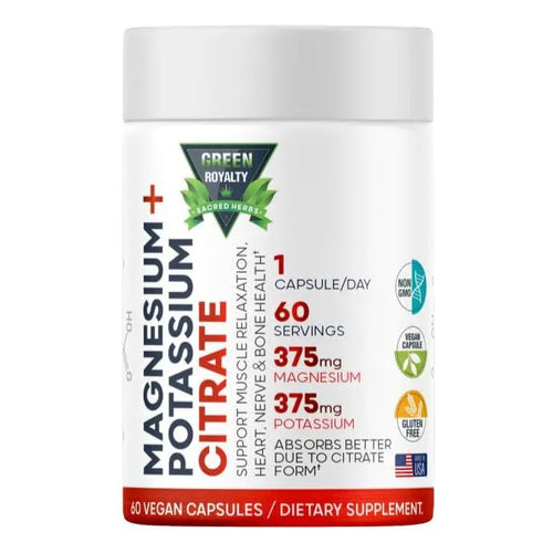 Citrato De Magnesio Y Potasio 60 Cápsulas Veganas Premium Alta Absorción
