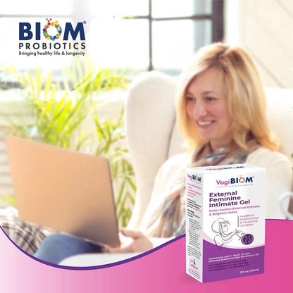 Gel Externo Vaginal VagiBiom Con Acido Hialuronico Y Glutation Hidrata Y Aclara