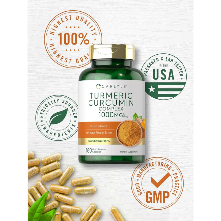 Cápsulas De Cúrcuma Carlyle 1000mg Complemento Natural Sin Gluten - Imagen 3