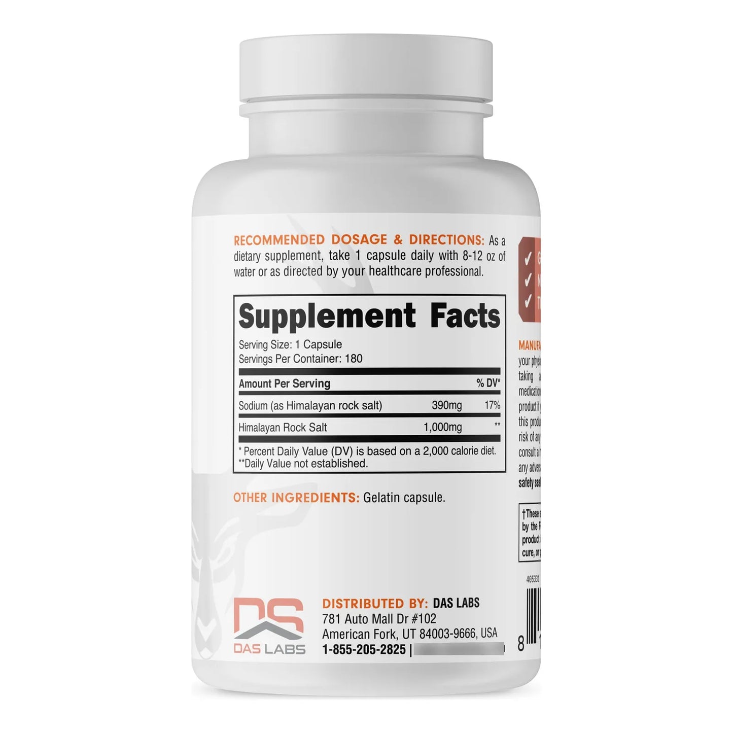 Capsulas De Sal Del Himalaya 1000 Mg 180 Porciones Pureza Mineral