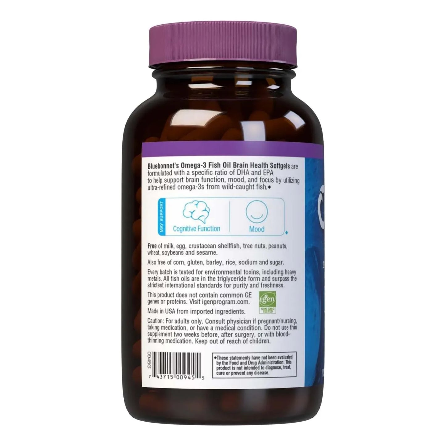 Omega 3 Dha 1000 Mg Epa 210 Mg Bluebonnet Suplemento Cognitivo Natural