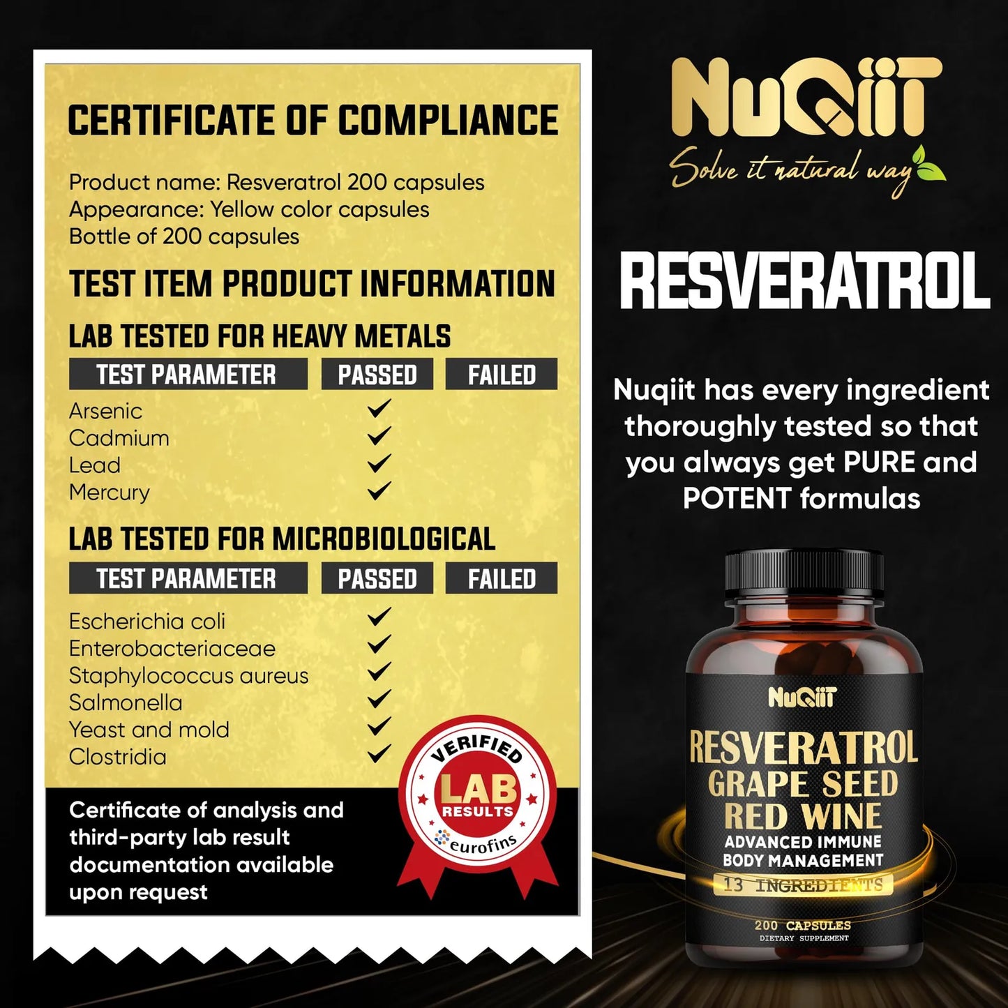 Extracto Trans Resveratrol 1000 Mg Complejo Inmune Con Equinacea Y Berberina 200 Capsulas