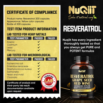 Extracto Trans Resveratrol 1000 Mg Complejo Inmune Con Equinacea Y Berberina 200 Capsulas