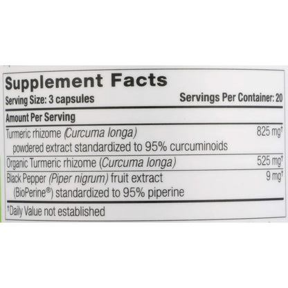 Capsulas De Cúrcuma Silvestre 60 Unidades Natural Sin Gluten Y Omg