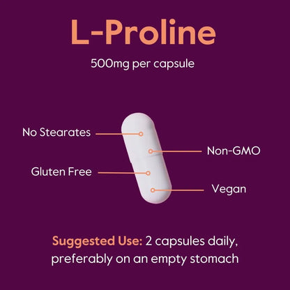 Bestvite L Proline 500mg 120 Capsulas Vegano Sin Gluten Colageno