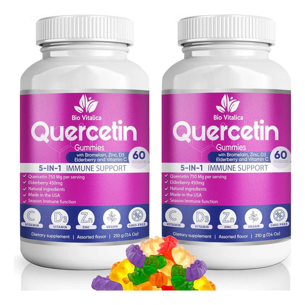 Gomitas De Quercetina Con Bromelina Vitamina C Zinc Y Saúco Apoyo Inmunológico