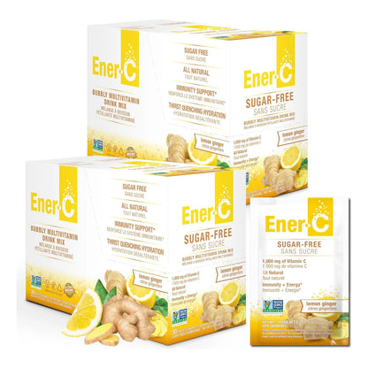 Mezcla Multivitaminica Limon Jengibre 1000 Mg Vitamina C Electrolitos Ener C 60 Unidades
