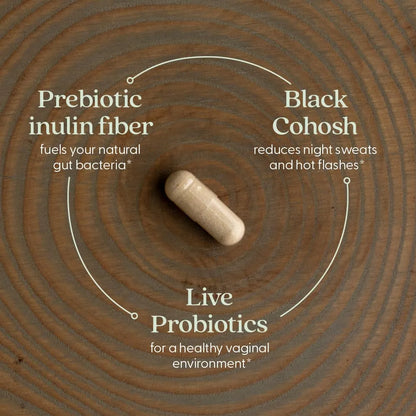 Probiótico Para Menopausia Con Cohosh Negro Alivia Sofocos 30 Cápsulas Vegano