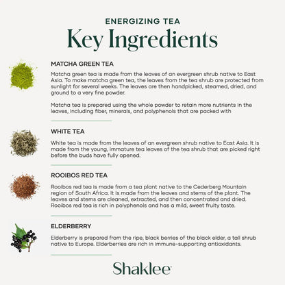 Té Energizante Sabor Matcha Verde Mezcla Antioxidantes Levantamiento Suave De Energía