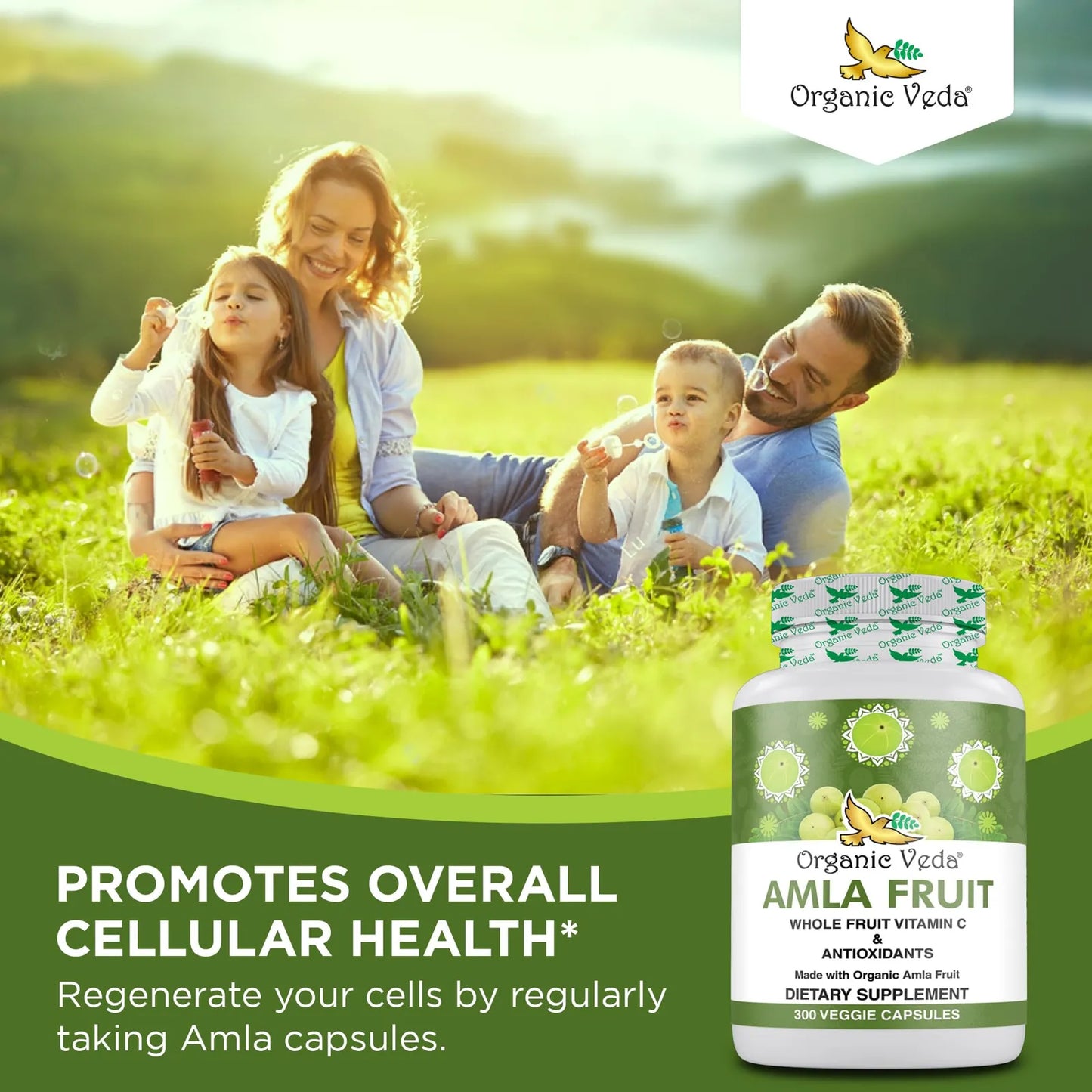 Cápsulas De Amla Orgánico 1500 Mg 300 Unidades Vitamina C Antioxidantes Vegano