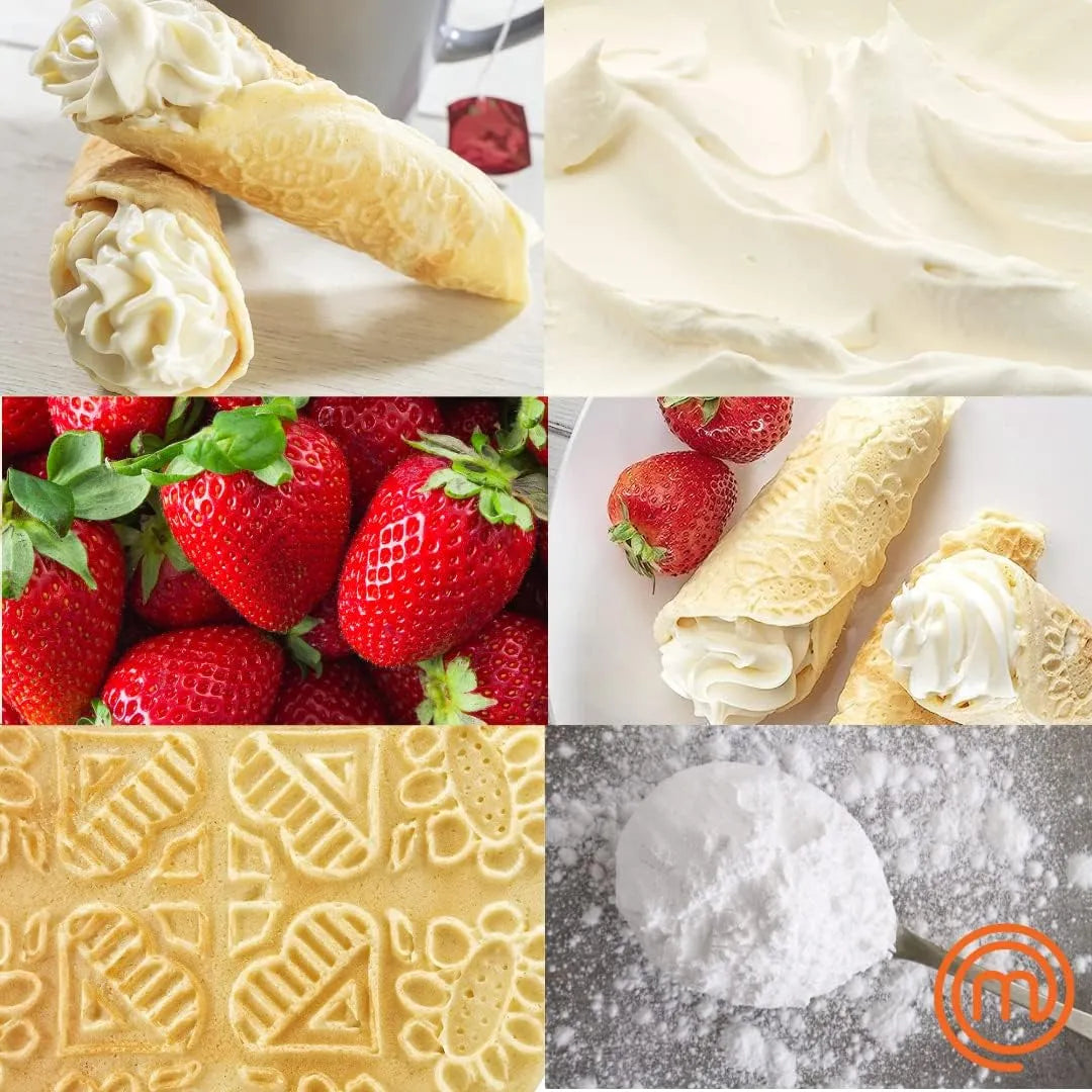 Masterchef Krumkake Baker Horno Electrico Para Galletas Caseras Tipo Pizzelle