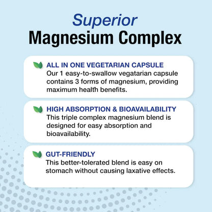 Puregen Labs Complejo Triple Magnesio 300mg Glicinato Malato Citrato 240 Capsulas Vegetales Alta Absorcion