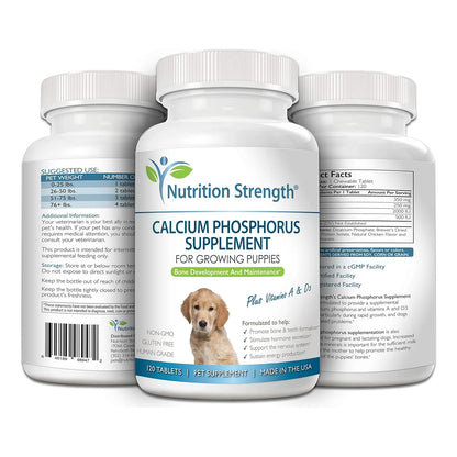 Calcio Fosfato Masticable Para Perros Cachorros Huesos Salud Importado Eeuu 120 Tabletas