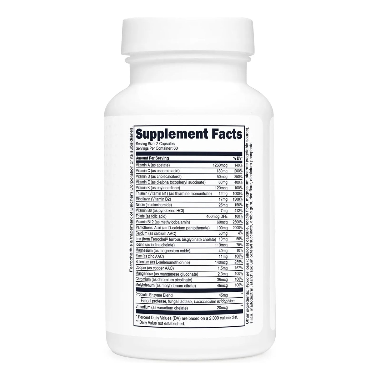 Cápsulas Multivitamínicas 1300 Mg Con Probióticos Y 22 Vitaminas