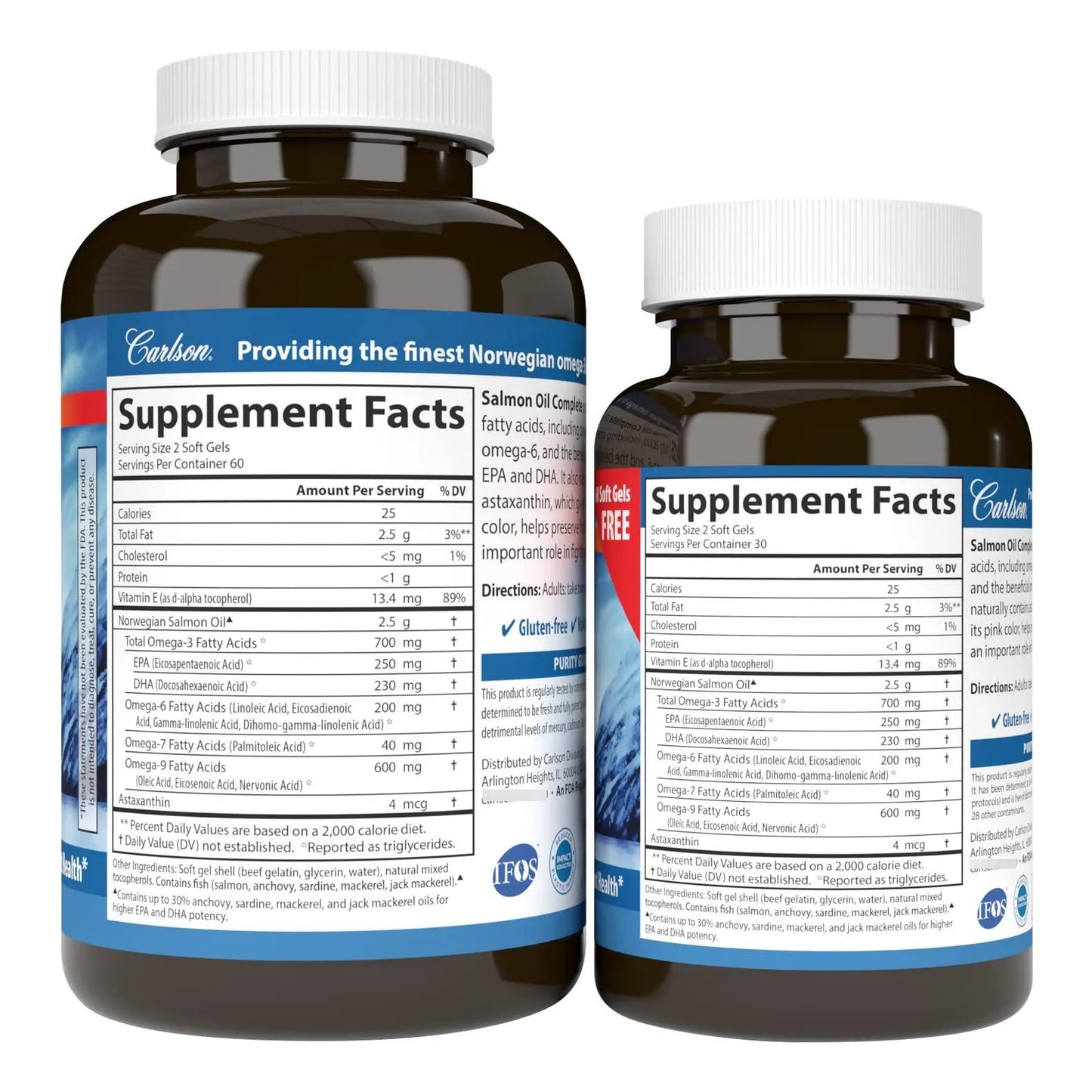 Aceite De Salmón Noruego 700 Mg Omega 3 Con Astaxantina 120+60 Cápsulas Blandas