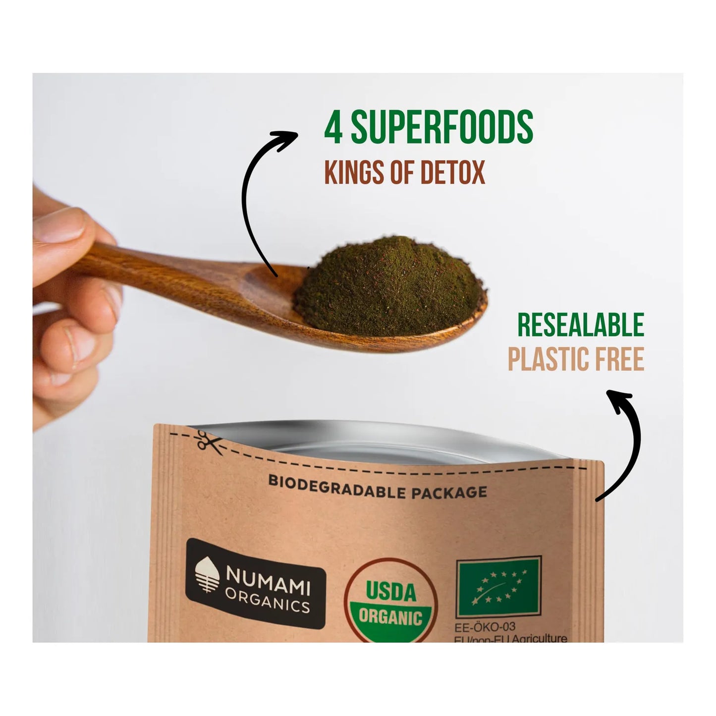 Batido De Arándanos En Polvo Orgánico Con Espirulina Superalimento Premium