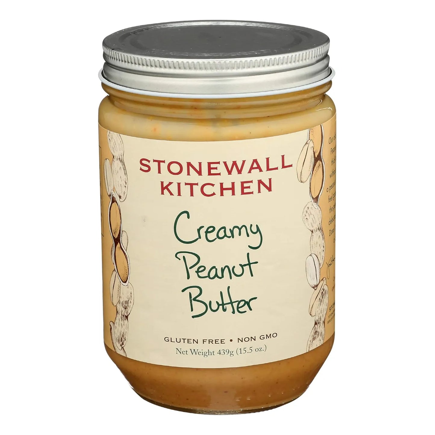 Mantequilla De Maní Cremosa Natural Stonewall Kitchen 440g Sin Aditivos