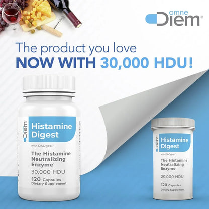 Enzima Neutralizante Histamina 30000 HDU 120 Cápsulas Alivio Intolerancia