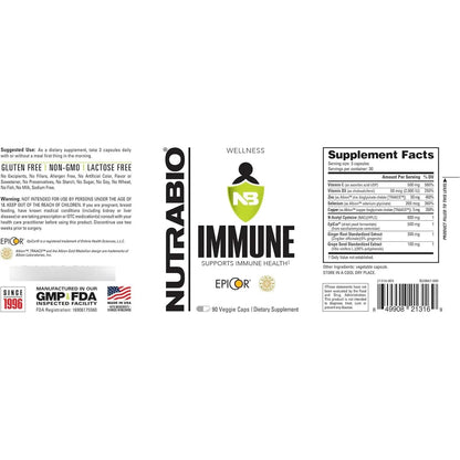 Complemento Inmunologico 90 Capsulas Vegetarianas Nutrabio Con Epicor