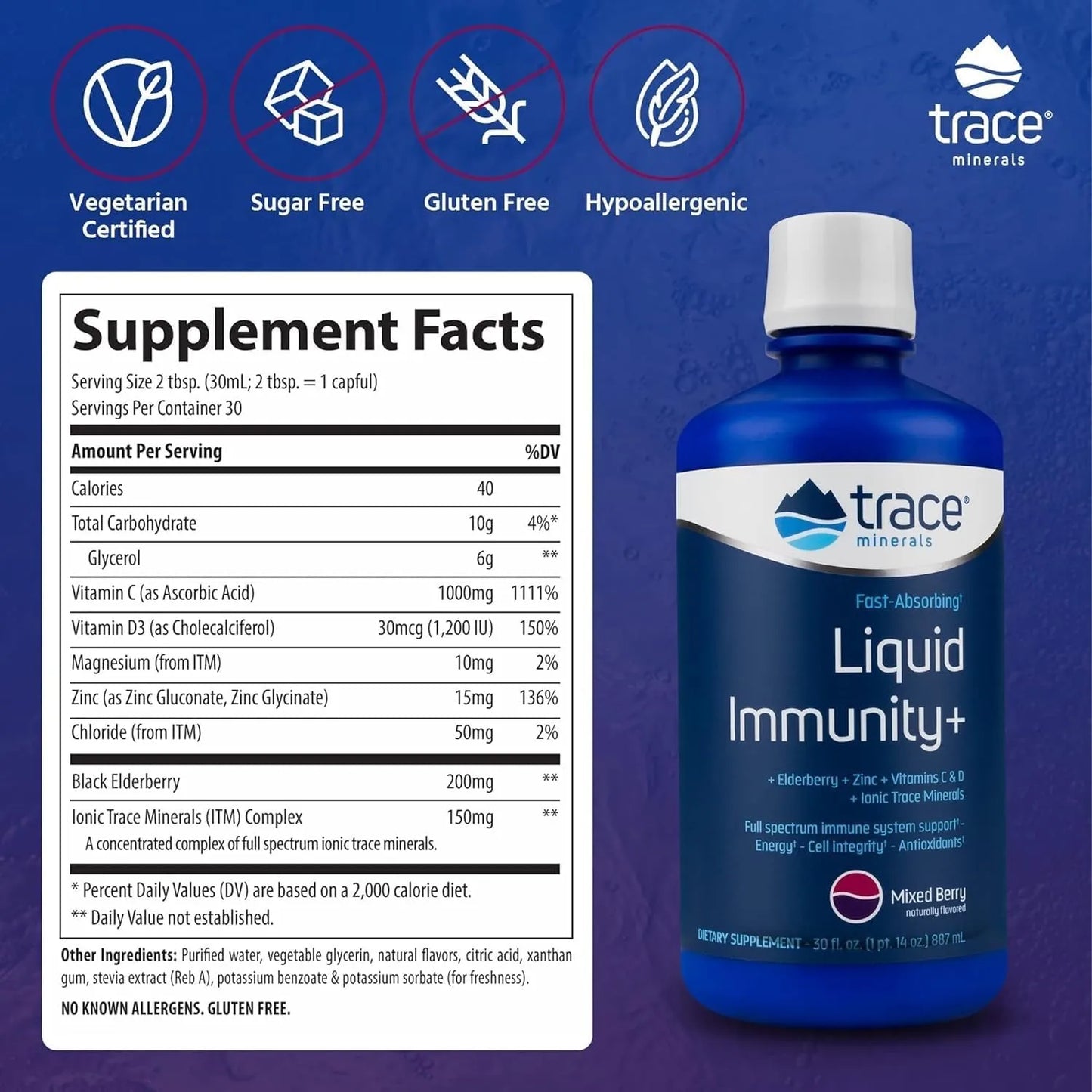 Suplemento Liquido De Minerales Traza Con Sauco Y Zinc Para Apoyo Inmunologico