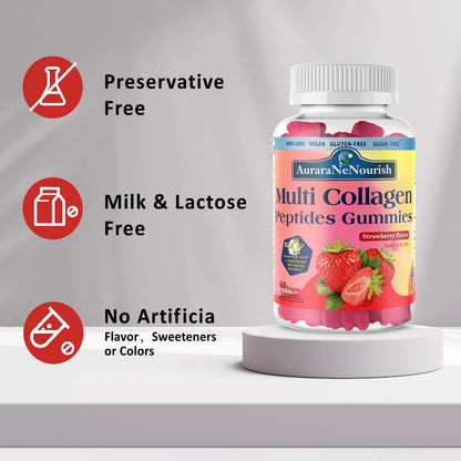 Gomitas De Colágeno Múltiple Hidrolizado 5000 Mg Con Biotina Y Vitaminas