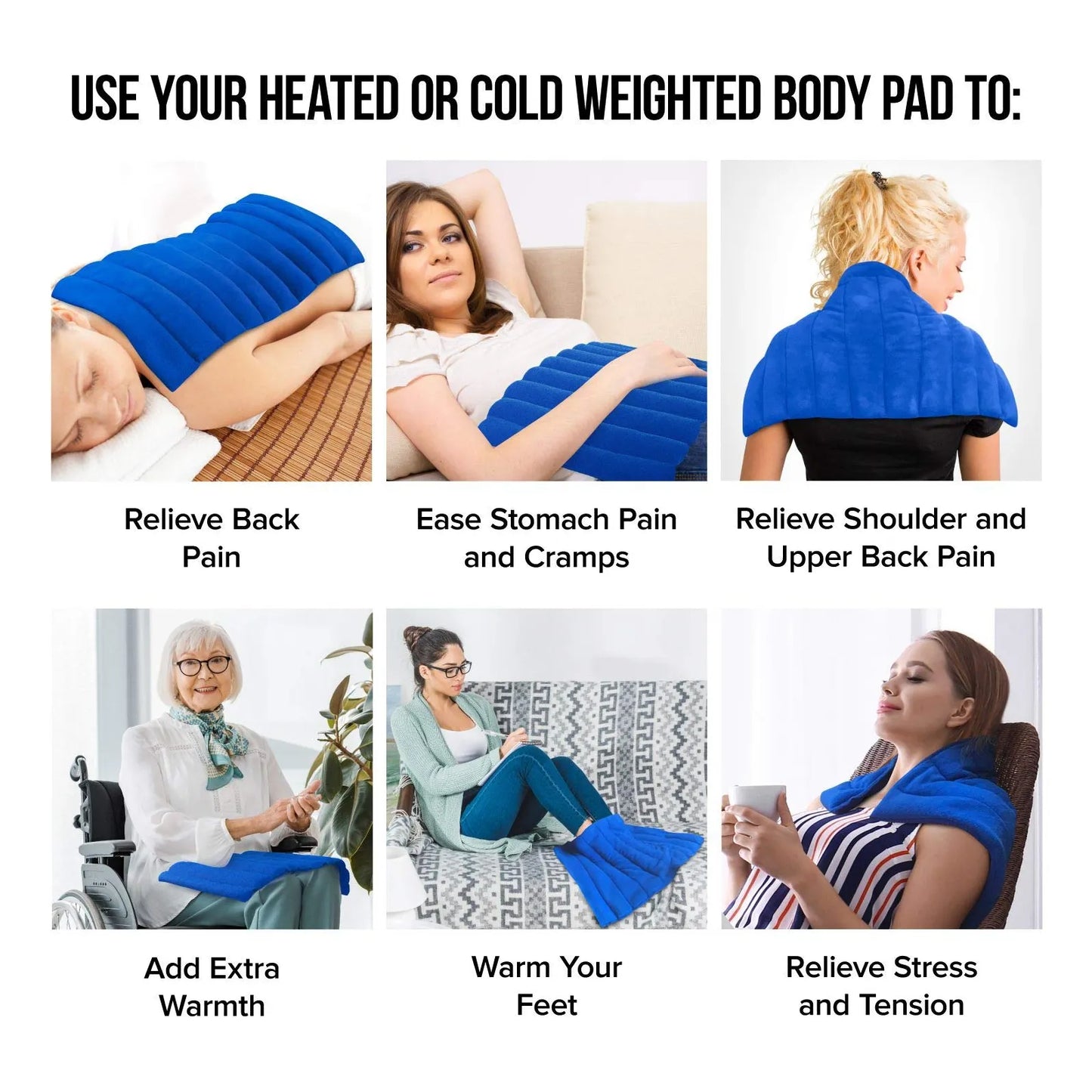 Almohadilla Térmica XL Para Cuello Hombros Y Espalda Húmeda Con Funda Lavable