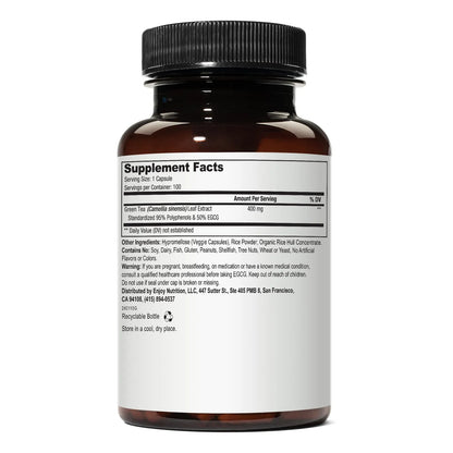 Extracto De Té Verde EGCG 400 Mg 100 Cápsulas Vegetarianas Weyland