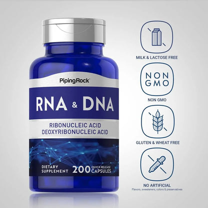 Suplemento De ADN Y ARN 200 Capsulas Complejo Nucleotidos Sin OMG Ni Gluten