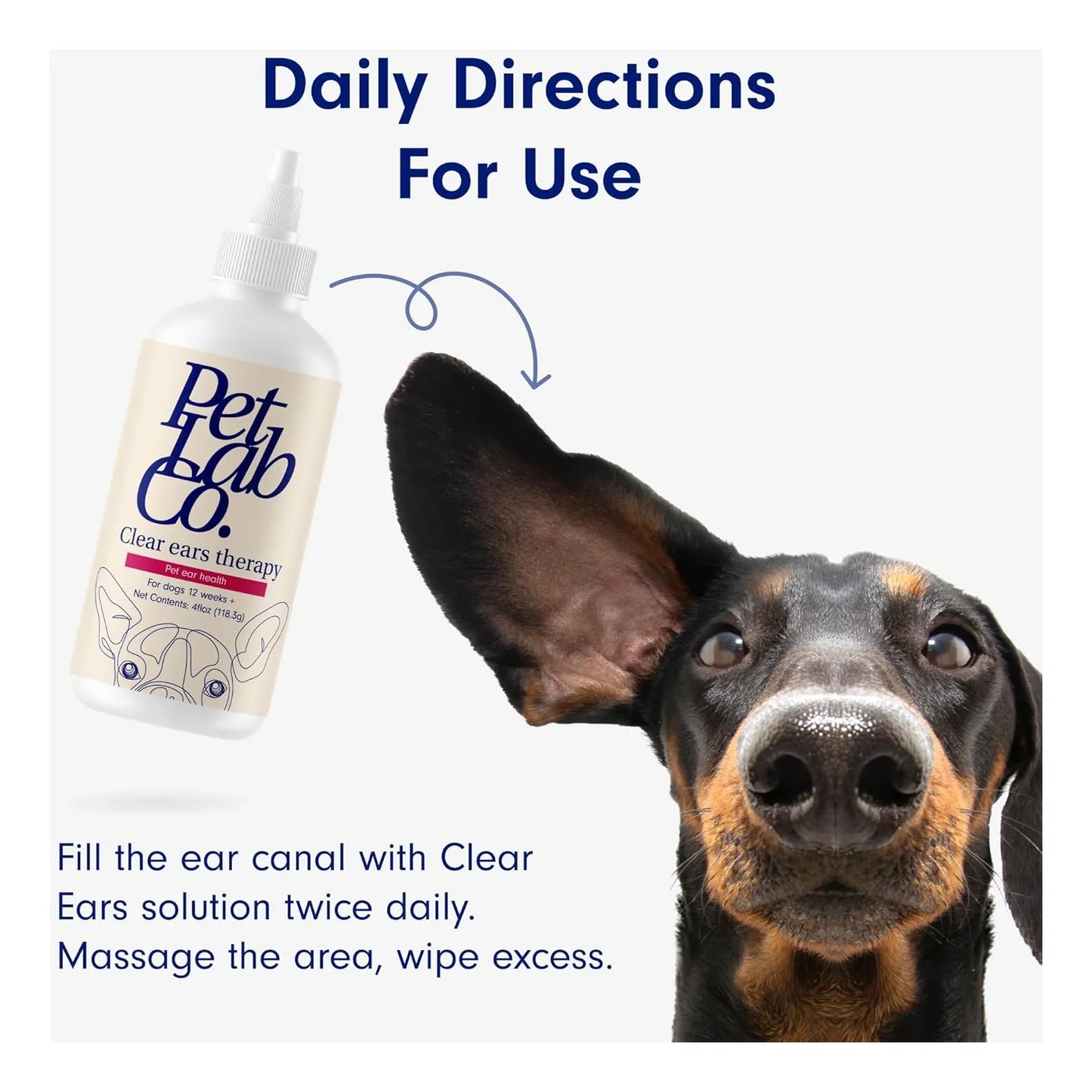Limpiador De Oídos Para Perros PetLab Co Alivia Picazón Y Levadura 118ml