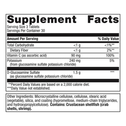 Sulfato De Glucosamina 90 Tabletas Salud Articulaciones Cartílago Vitamina C