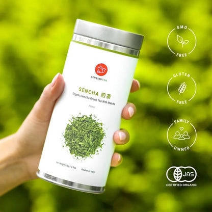 Té Verde Orgánico Sencha Con Matcha De Kioto En Lata Hermética 100g