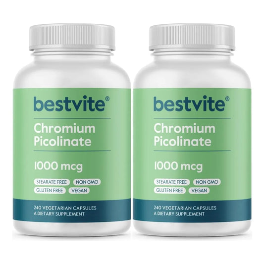 Picolinato De Cromo 1000mcg 480 Capsulas Vegano Sin Gluten Bestvite