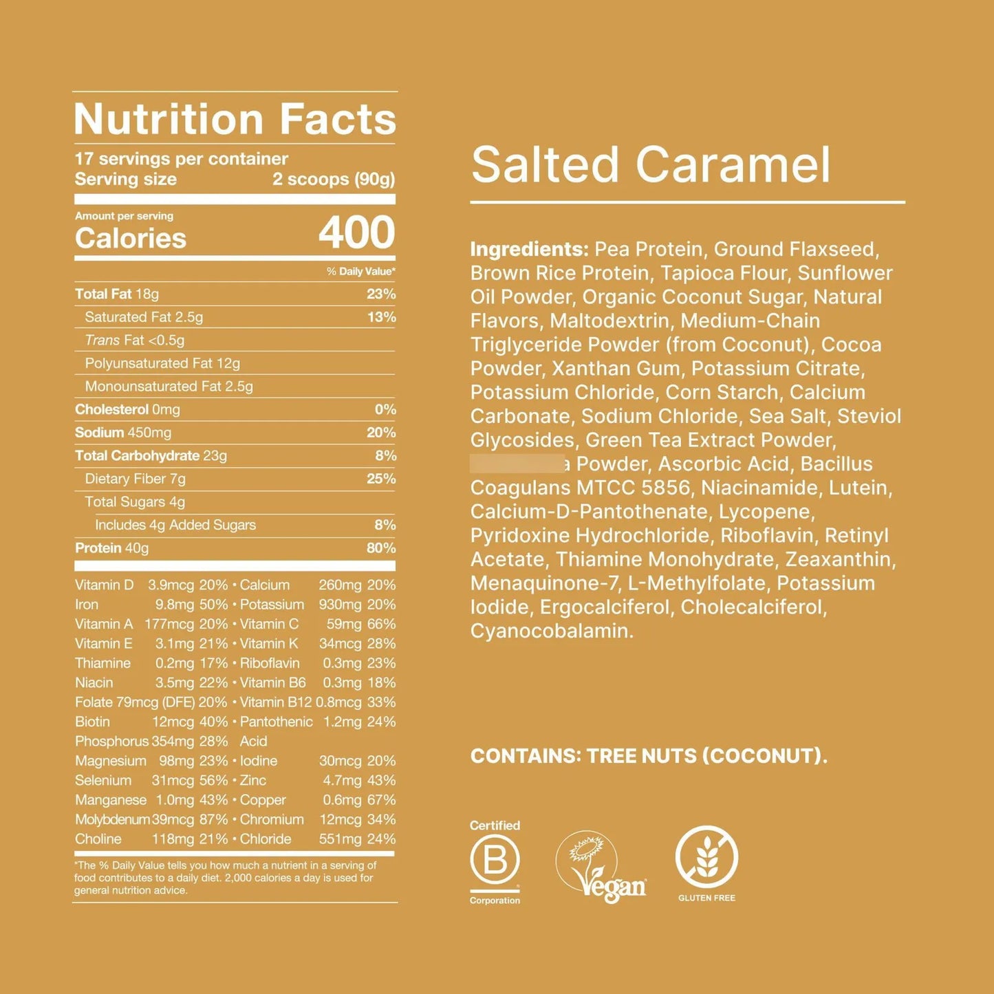 Proteina Vegana En Polvo Black Edition Caramelo Salado 40g Nutricion Completa