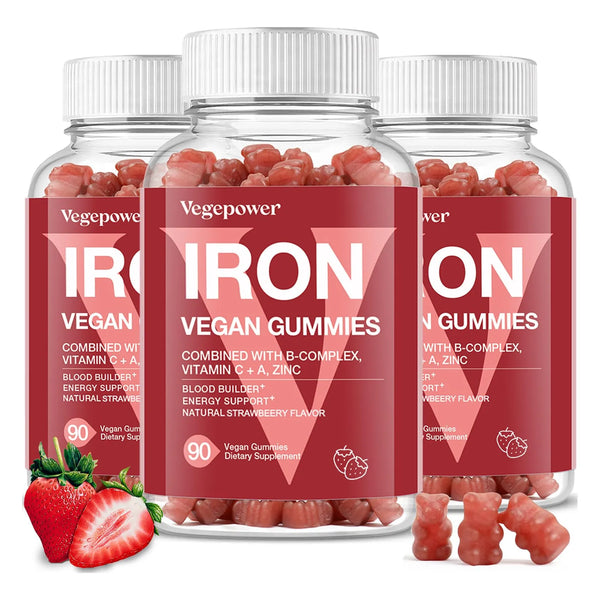 Gomitas De Hierro Multivitamínicas Sabor Fresa Para Niños Y Mujeres