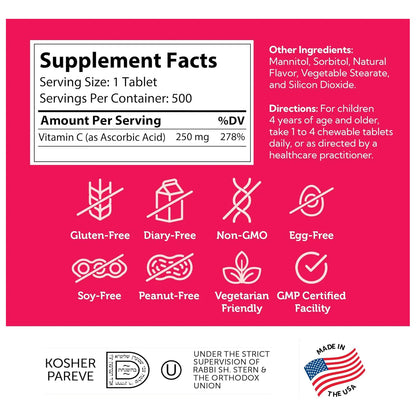 Vitamina C Masticable Sabor Naranja Para Niños Apoyo Inmunologico Zahler Junior C 500 Tabletas